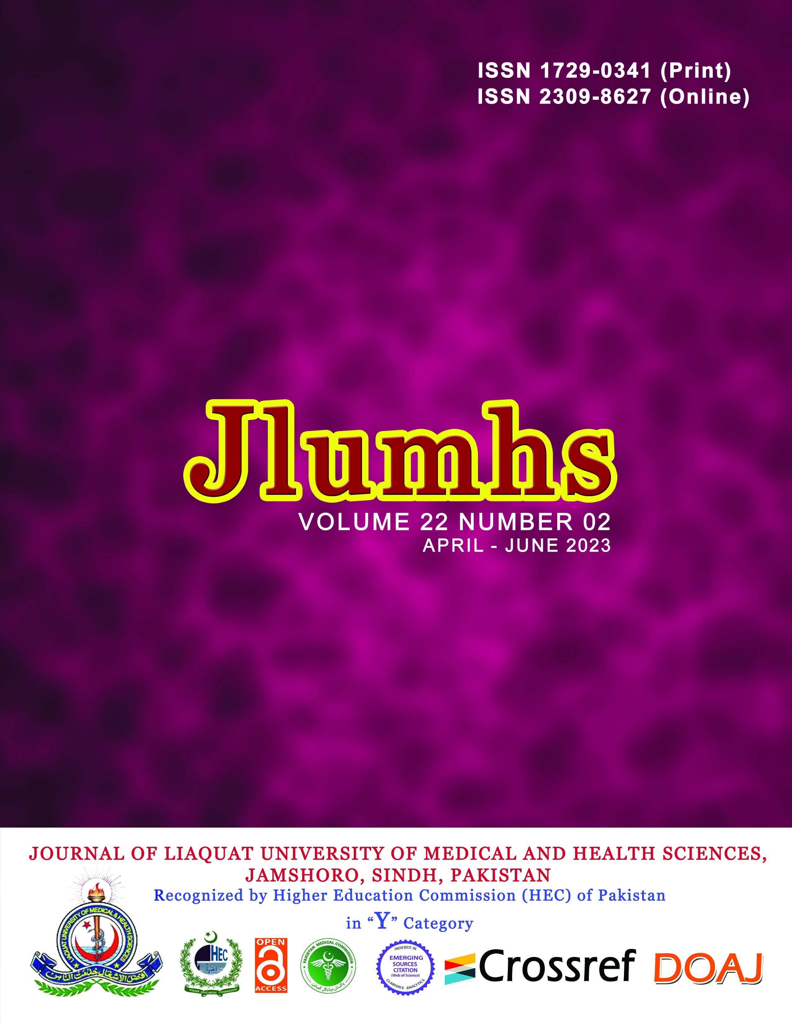 					View Vol. 22 No. 02 (2023): Journal of Liaquat University of Medical & Health Sciences
				